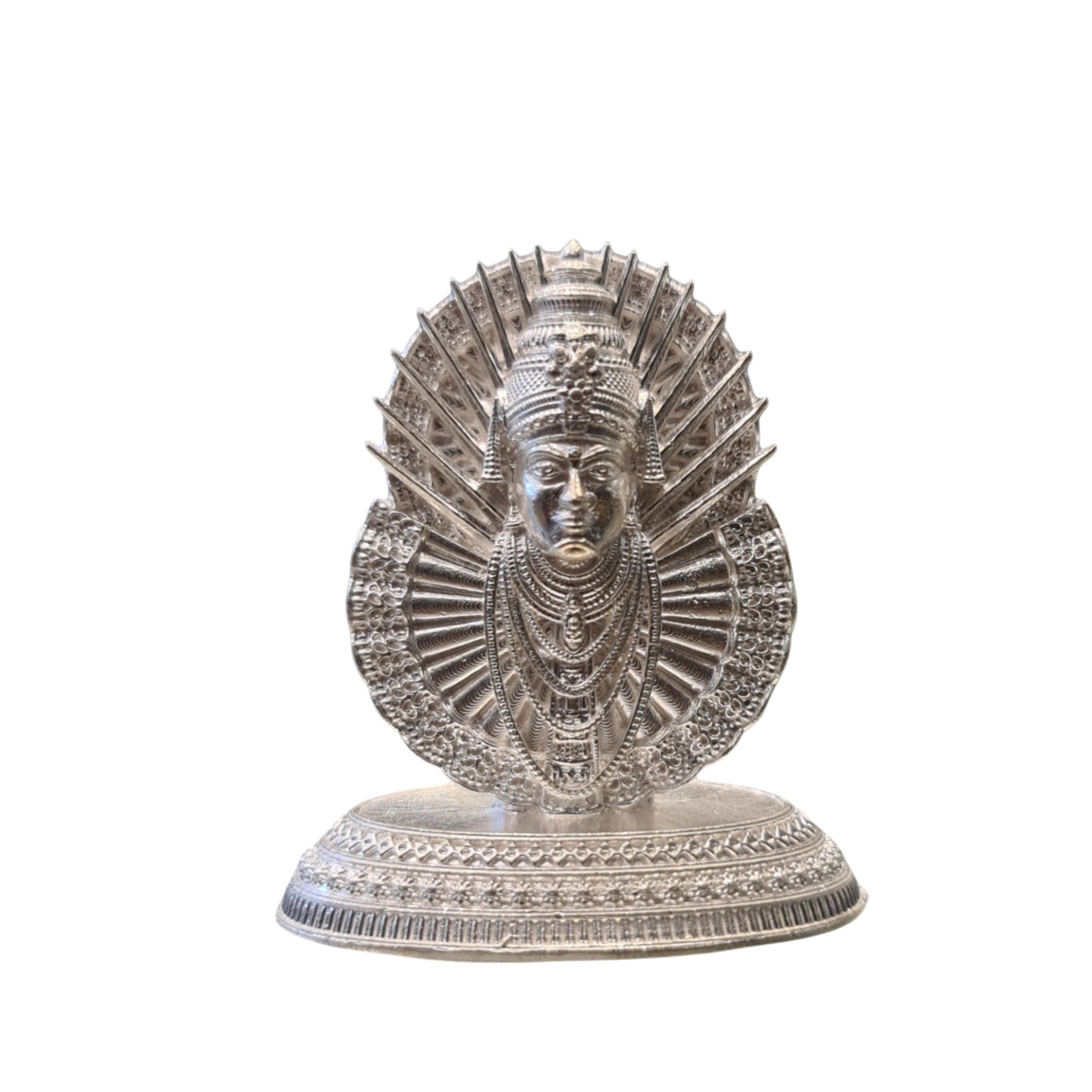 Pure Silver Yellamma Thalli Vigraham - Handcrafted Hindu Goddess Idol