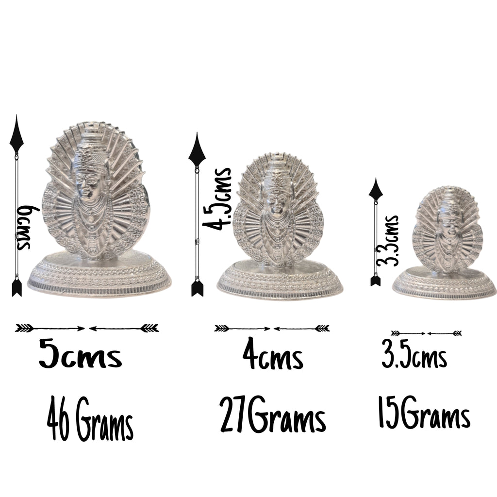 Pure Silver Yellamma Thalli Vigraham - Handcrafted Hindu Goddess Idol