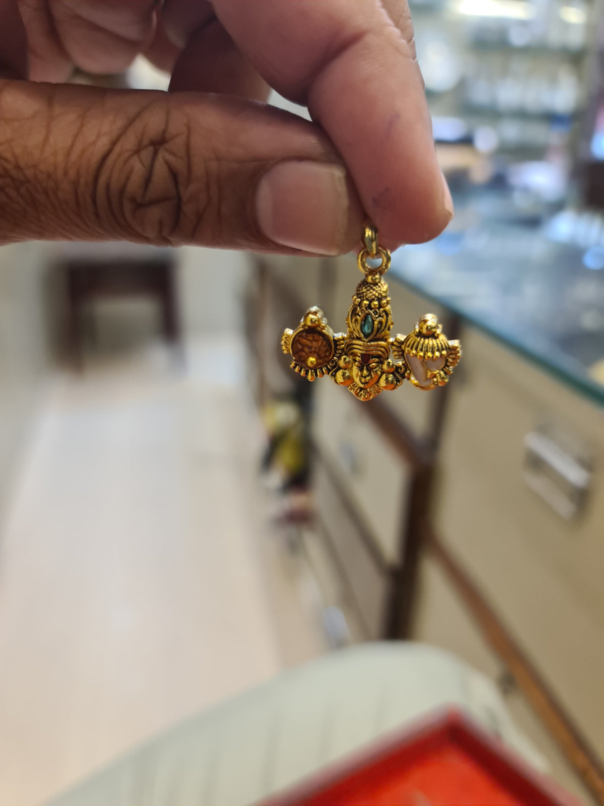 The Radiant 92.5 Silver Shankh Chakra Balaji Locket