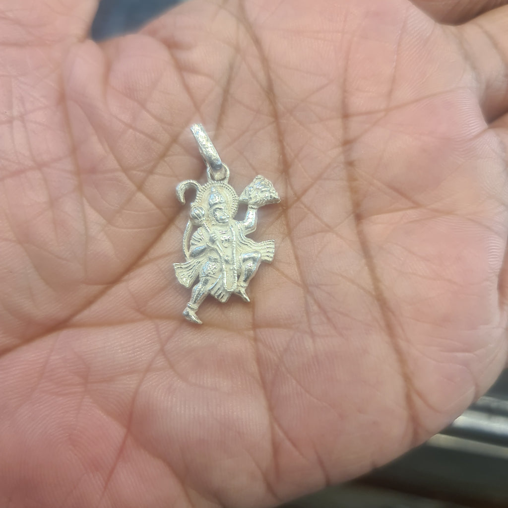Silver Hanuman Locket - 3.5cm Length, 4.6g Pure Silver Religious Pendant
