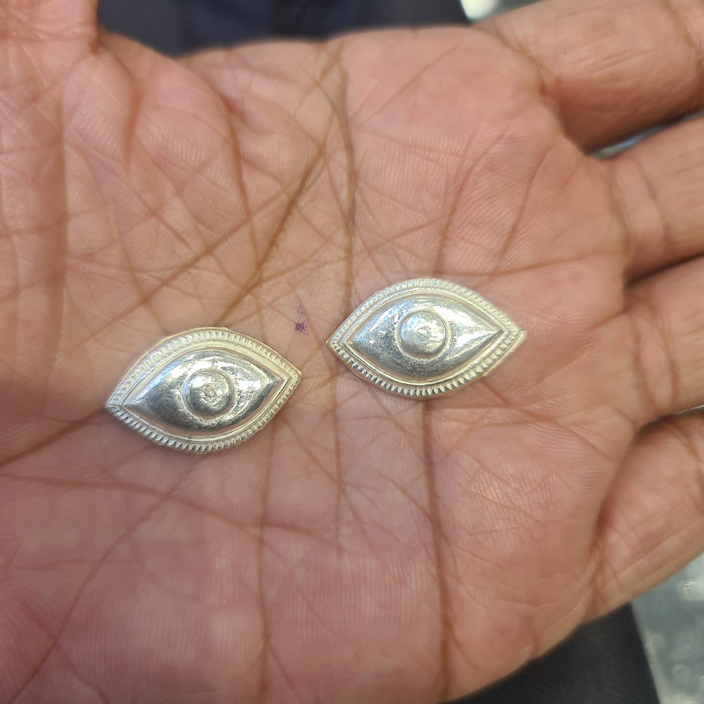 Pure Silver Eyes for Puja - Chandi Ki Aankh for Astrological Remedies & Religious Ceremonies