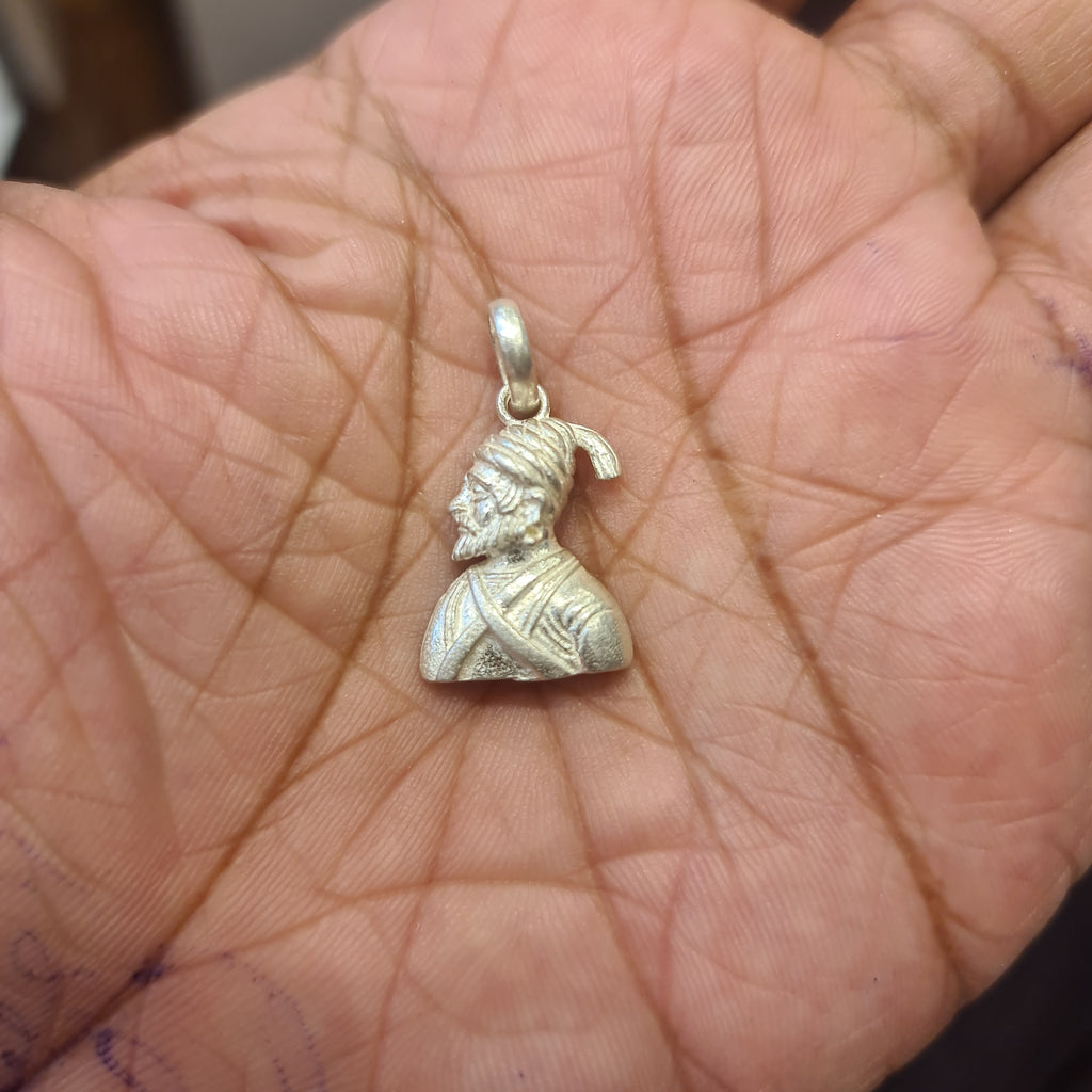 Pure Silver Shivaji Maharaj Locket - Authentic Royal Pendant