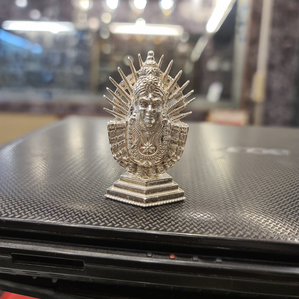 Pure Silver Renuka Yellama Idol - Handcrafted Goddess Statue