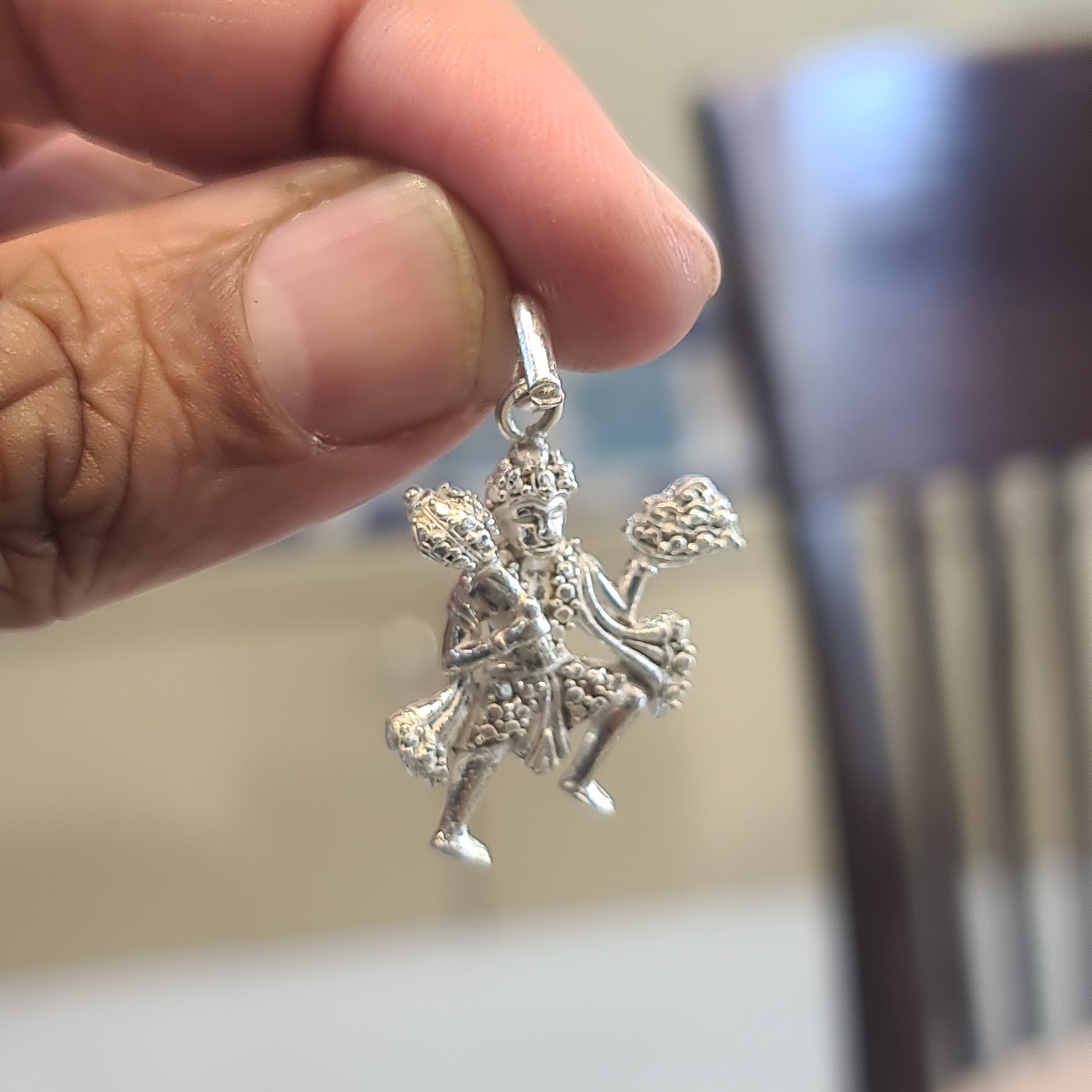 Hanuman Dollar - Pure Silver Religious Pendant