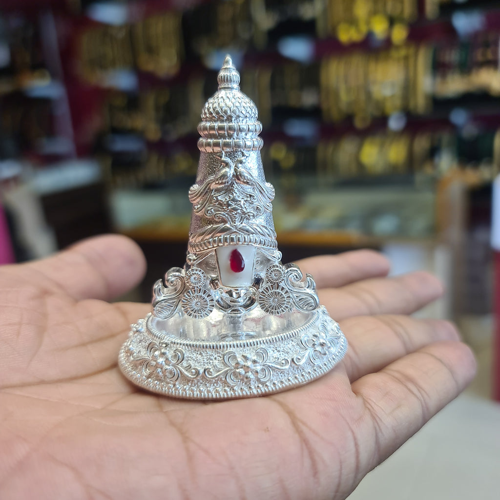 Pure Silver Tirupati Balaji Idol - Handcrafted Venkateshwara Statue