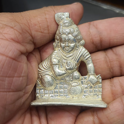 "Sacred Serenity: The Beauty of a Pure Silver Balgopal Idol"