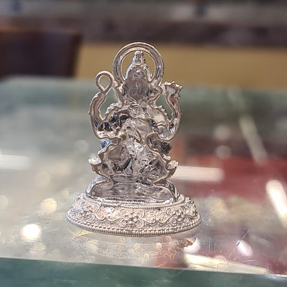 "Bringing Good Fortune Home: The Majestic Silver Lord Ganesha Idol"