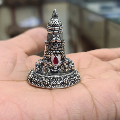 "Shining Elegance: The Timeless Beauty of a Pure Silver Antique Venkateswara Swami Idol"