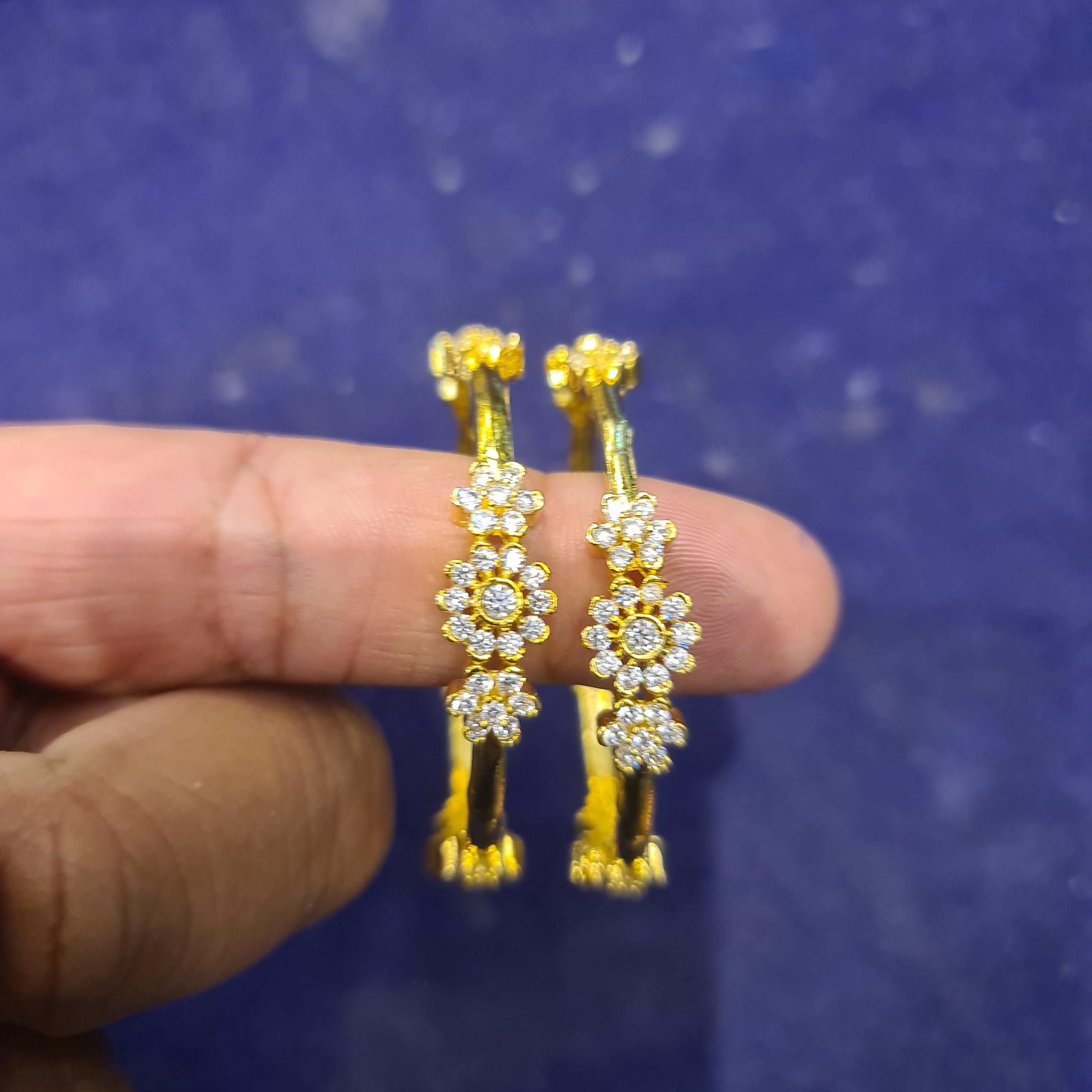 Premium Gold-Plated CZ Baby Bangles - American Diamond Sparkle Collection