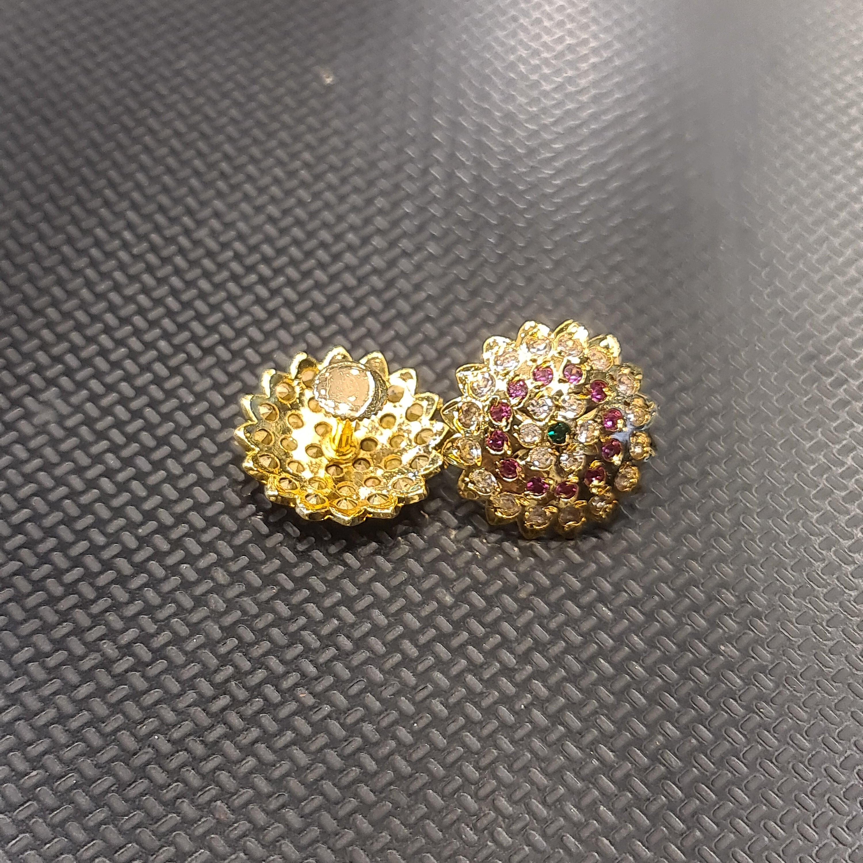 One Gram Gold Plated Kammalu Earrings - Traditional South Indian Daily Wear Studs