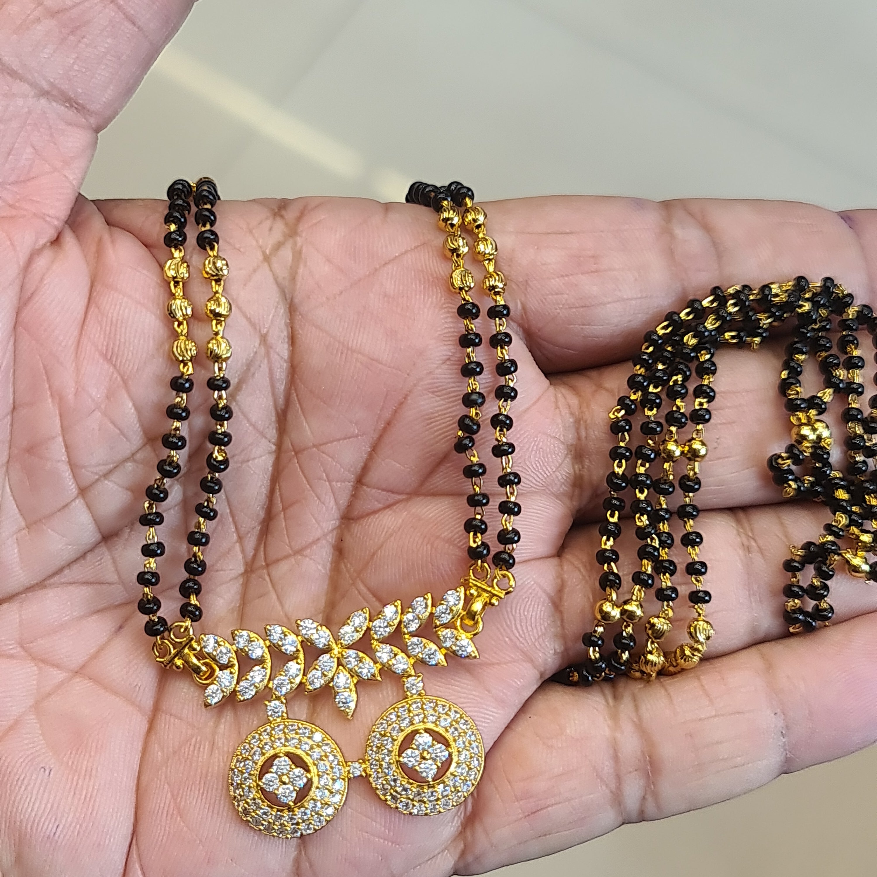 Stunning 26-Inch AD Mangalsutra | 24K Gold Plated American Diamond Long Chain