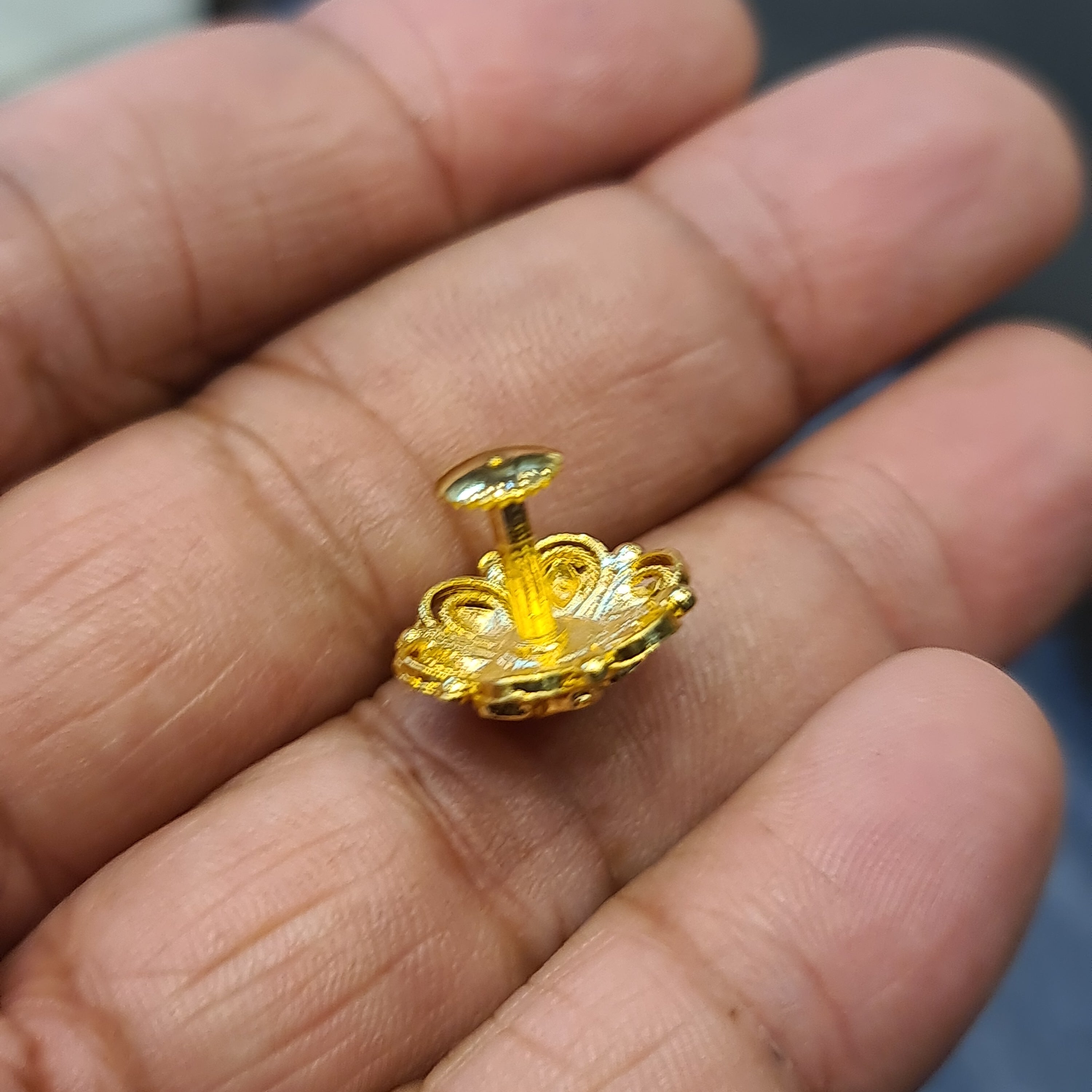 Premium 24K Gold Plated Bridal Stud Earrings - Traditional Indian Wedding