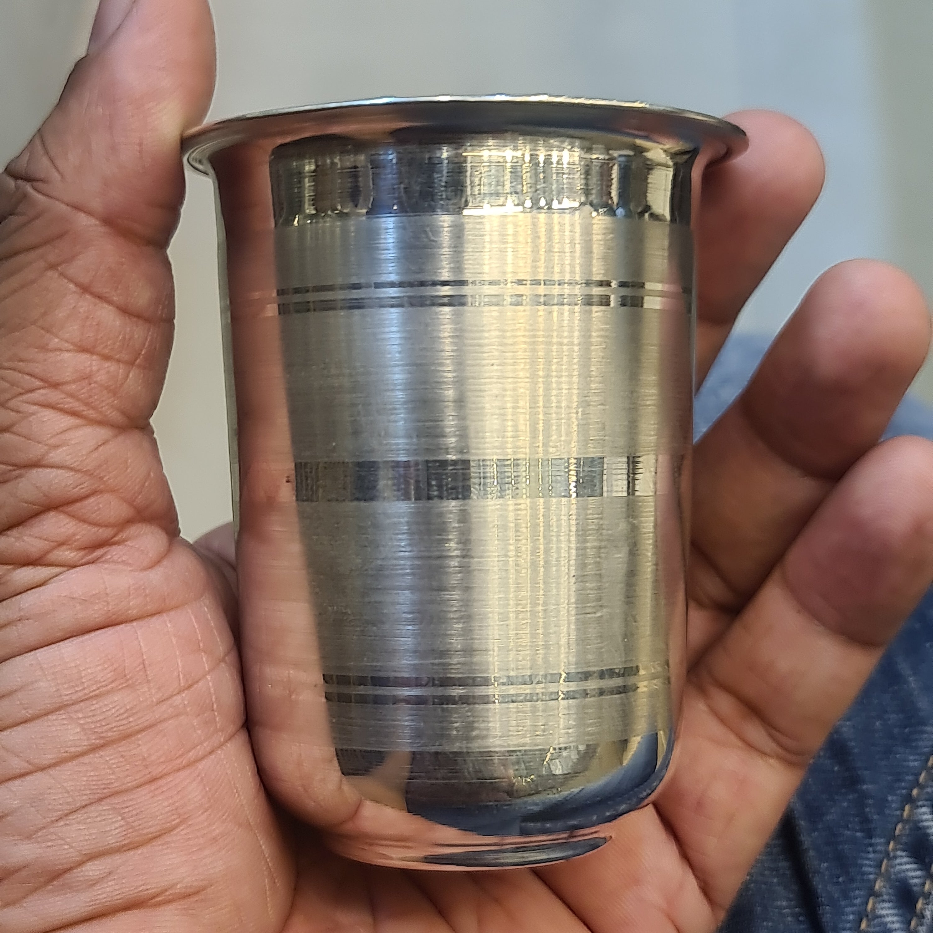 Pure Silver Glass 48g | 800 Purity Large Silver Tumbler for Water & Puja - 8cm