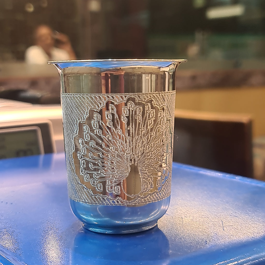 Pure Silver Glass 37g | 800 Purity Silver Tumbler for Baby & Puja - 8cm