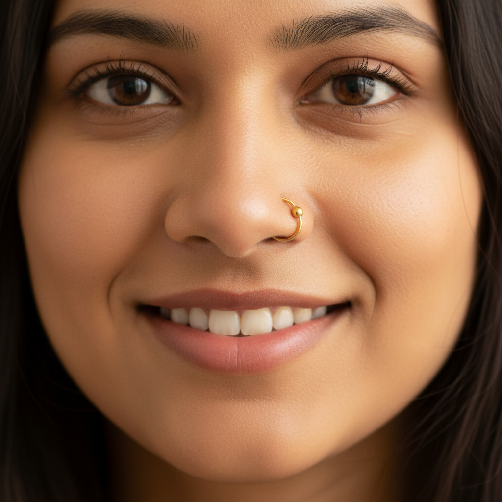 18K Gold Nose Ring - Classic Everyday Elegance