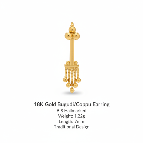 18K Gold Bugudi Earring with Details