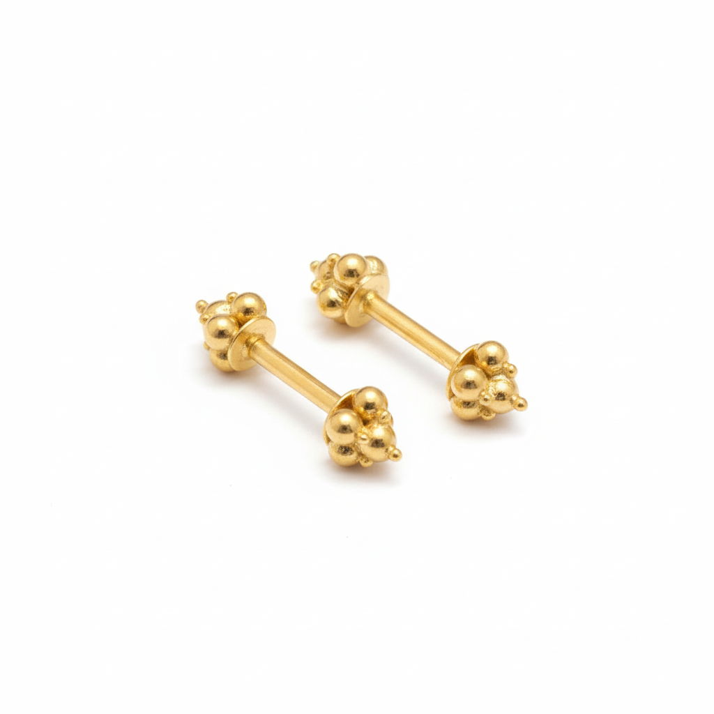 18K Gold Bugudi Earrings