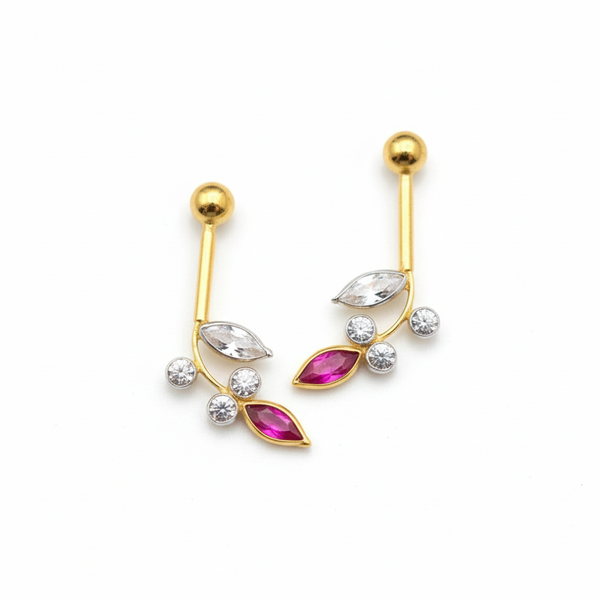 18kt Gold Coppu Bugudi Earrings with clean white background