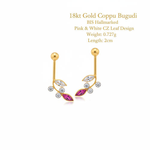 18kt Gold Coppu Bugudi Earrings with complete details
