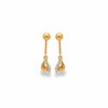 18kt Gold Coppu Bugudi Hoop Earrings - White Background