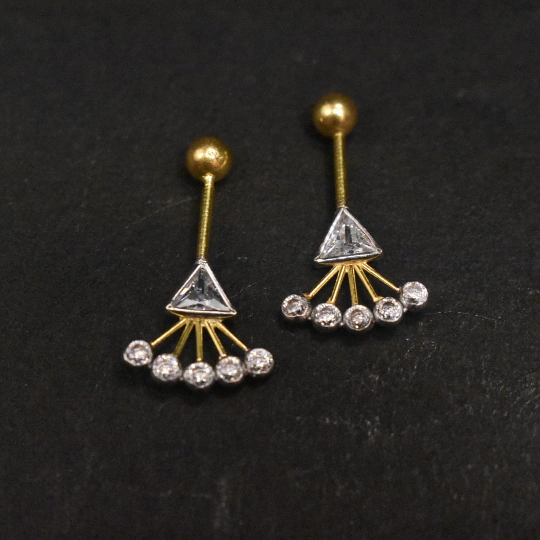 18kt Gold Bugudi Earring - Traditional Hoop Design