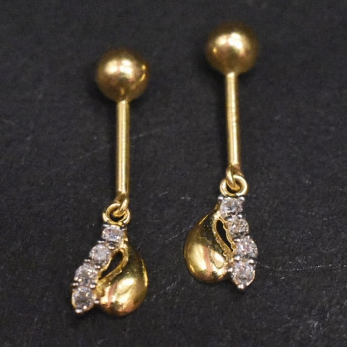 18kt Gold Coppu Bugudi Hoop Earrings