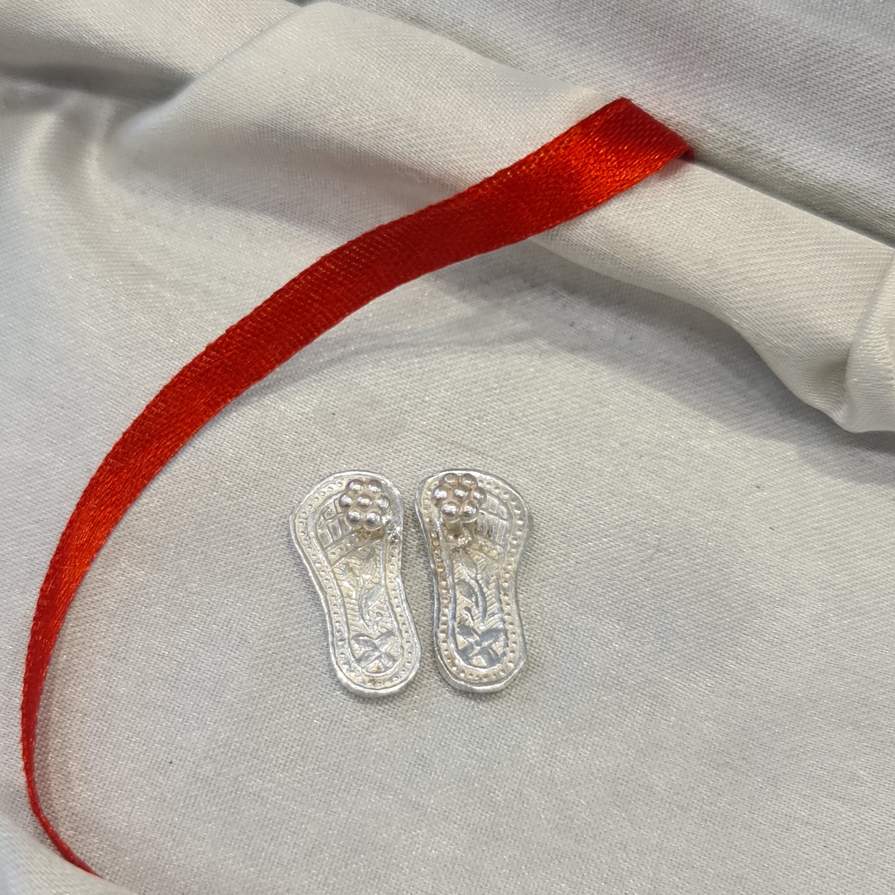 Silver Charan Paduka - 800 Purity (80% Silver) Pooja Padukas