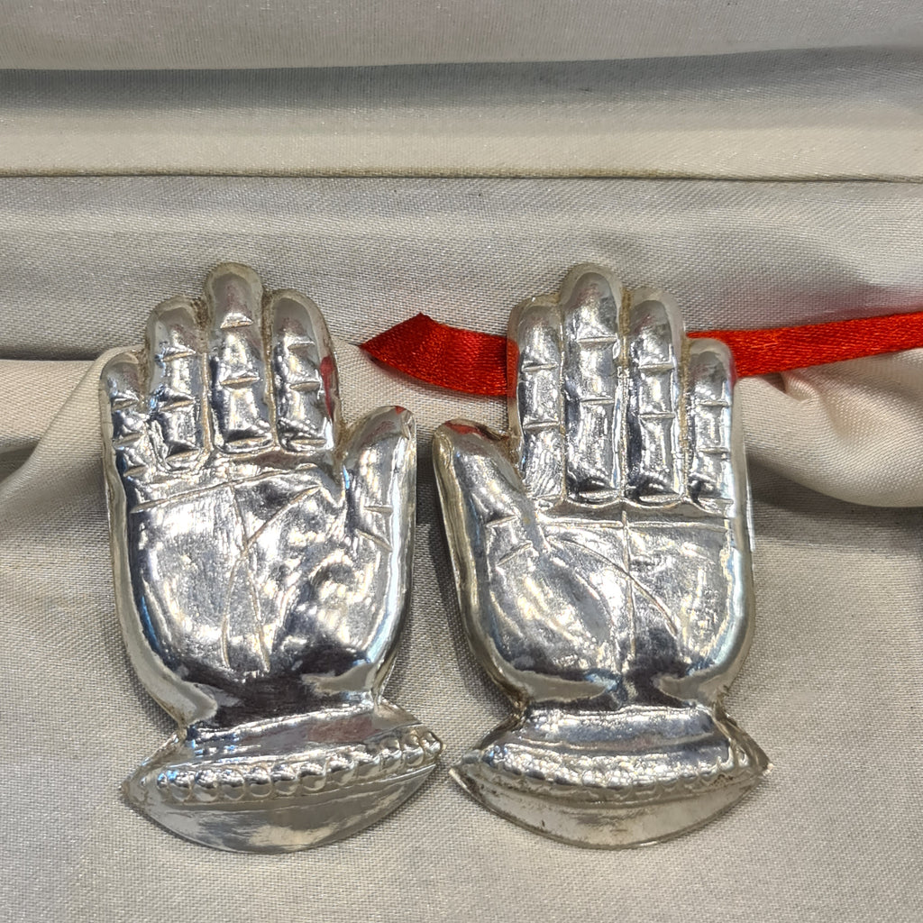 Silver Hands Set - 800 Purity Hast Paduka for Pooja (20.2g)