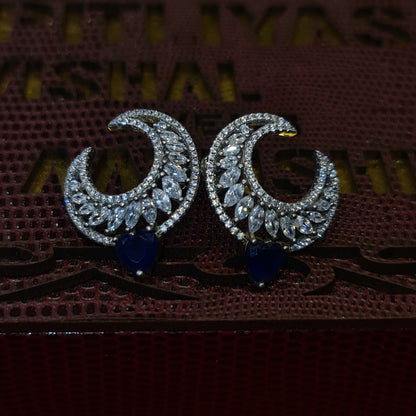 "Sparkling Simplicity: Captivating 92.5 Silver CZ Blue Studs Earrings"