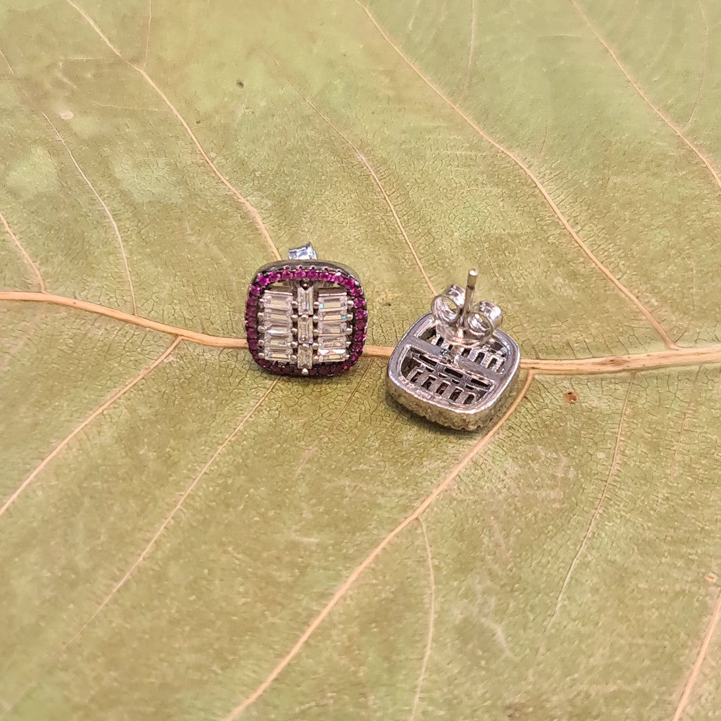 Sparkling Sterling Silver CZ Earrings - Elegant Cubic Zirconia Studs