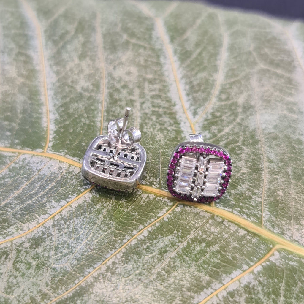 Sparkling Sterling Silver CZ Earrings - Elegant Cubic Zirconia Studs