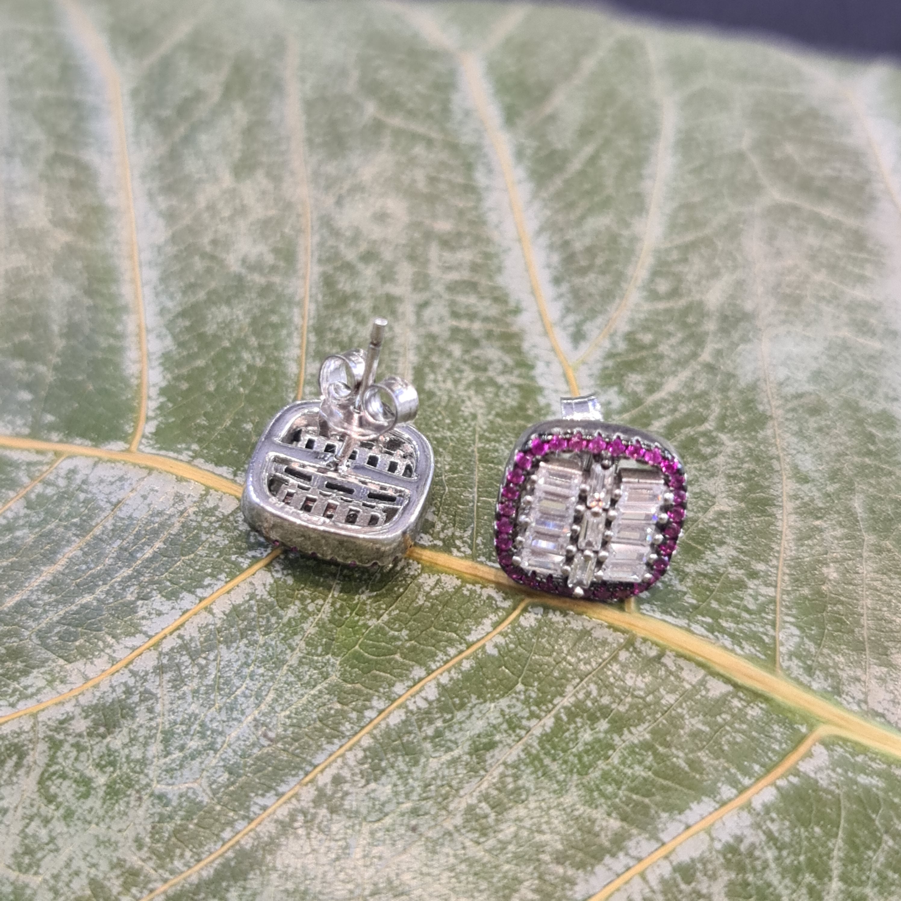 Sparkling Sterling Silver CZ Earrings - Elegant Cubic Zirconia Studs