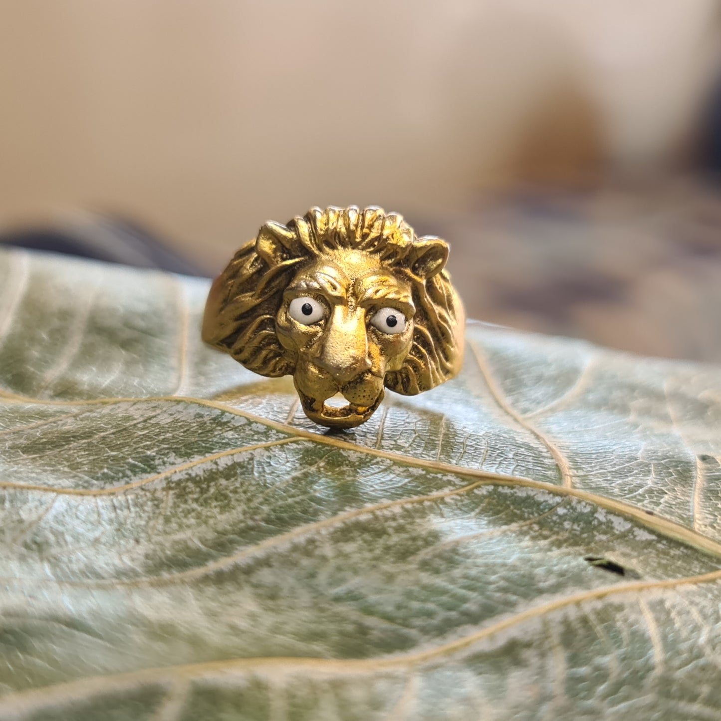 Asp Lion-Faced Ring in 925 Silver For Men