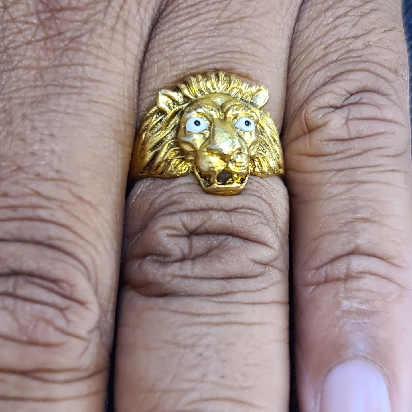 Asp Lion-Faced Ring in 925 Silver For Men