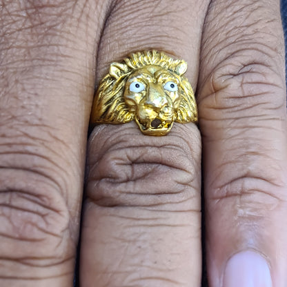 Unleash Your Inner Roar with the Majestic Lion-Faced Ring in 925 Silver"