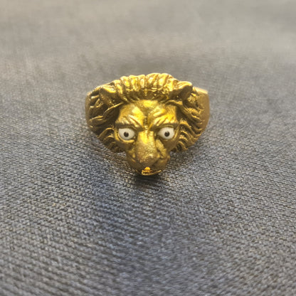 Asp Lion-Faced Ring in 925 Silver For Men