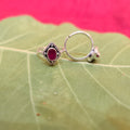 925 Sterling Silver Ruby & American Diamond Toe Rings - Elegant Bichiya 6.6g