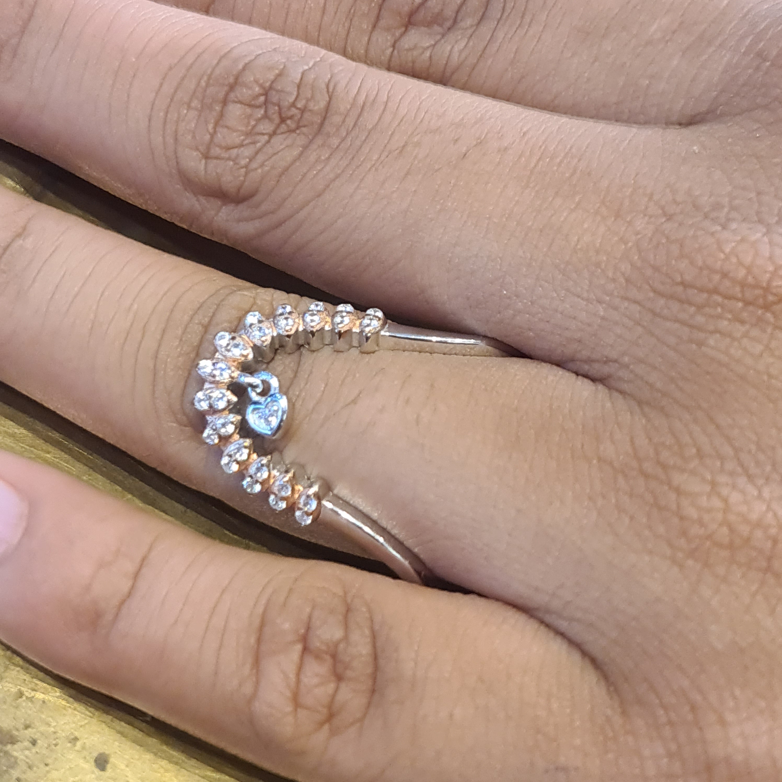 92.5 Silver Vanki Ring - Cubic Zircon South Indian Bridal Jewelry