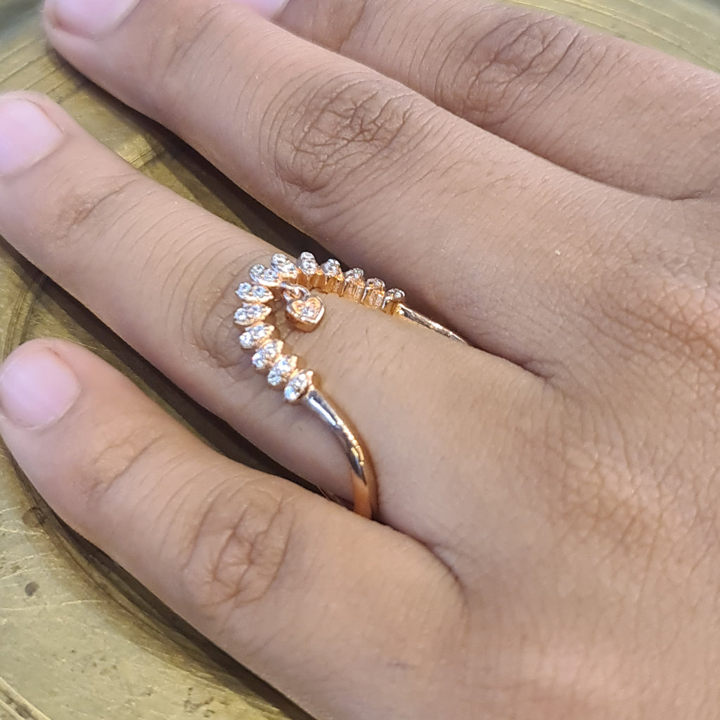 92.5 Sterling Silver Vanki Ring - Cubic Zircon Wedding Jewelry