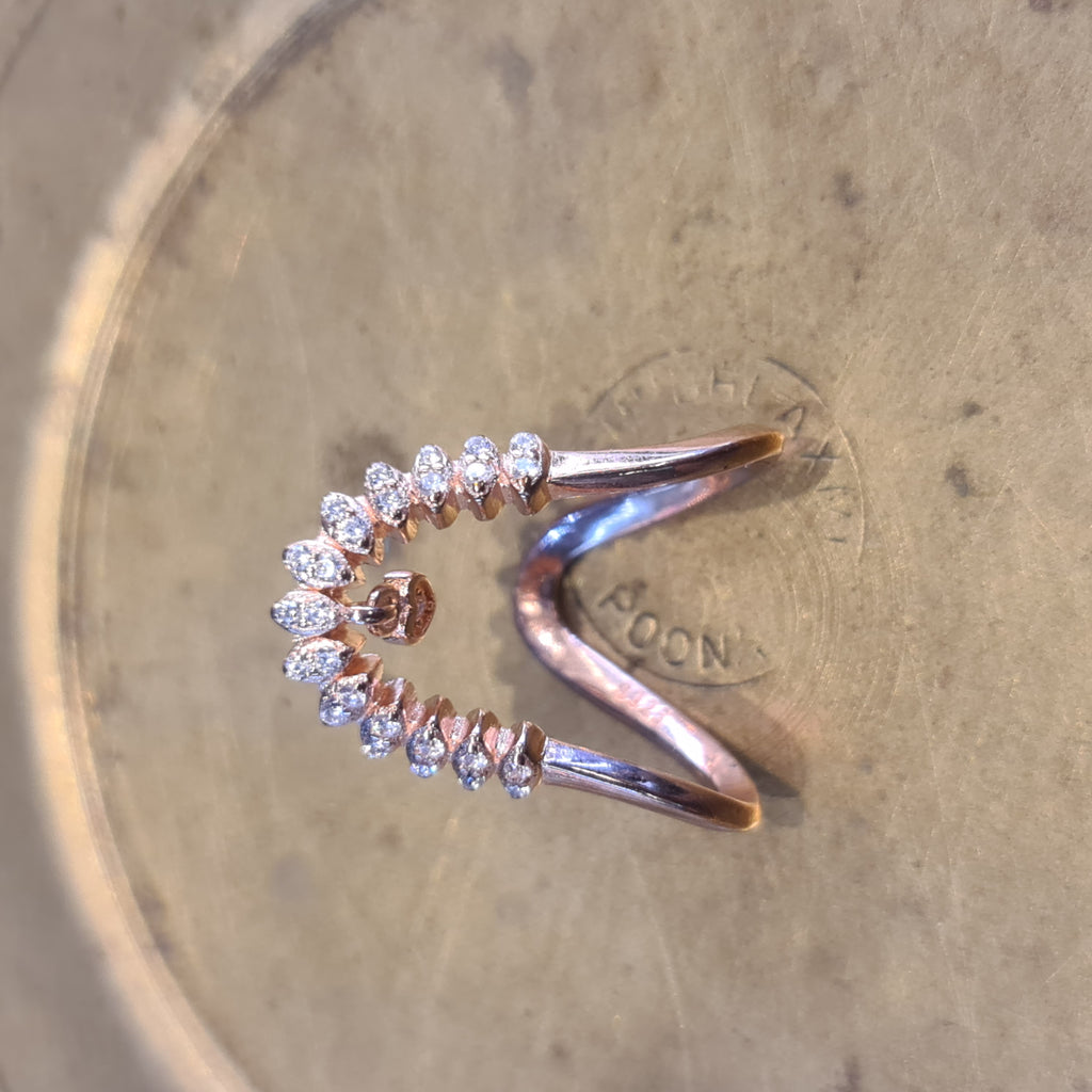 92.5 Sterling Silver Vanki Ring - Cubic Zircon Wedding Jewelry