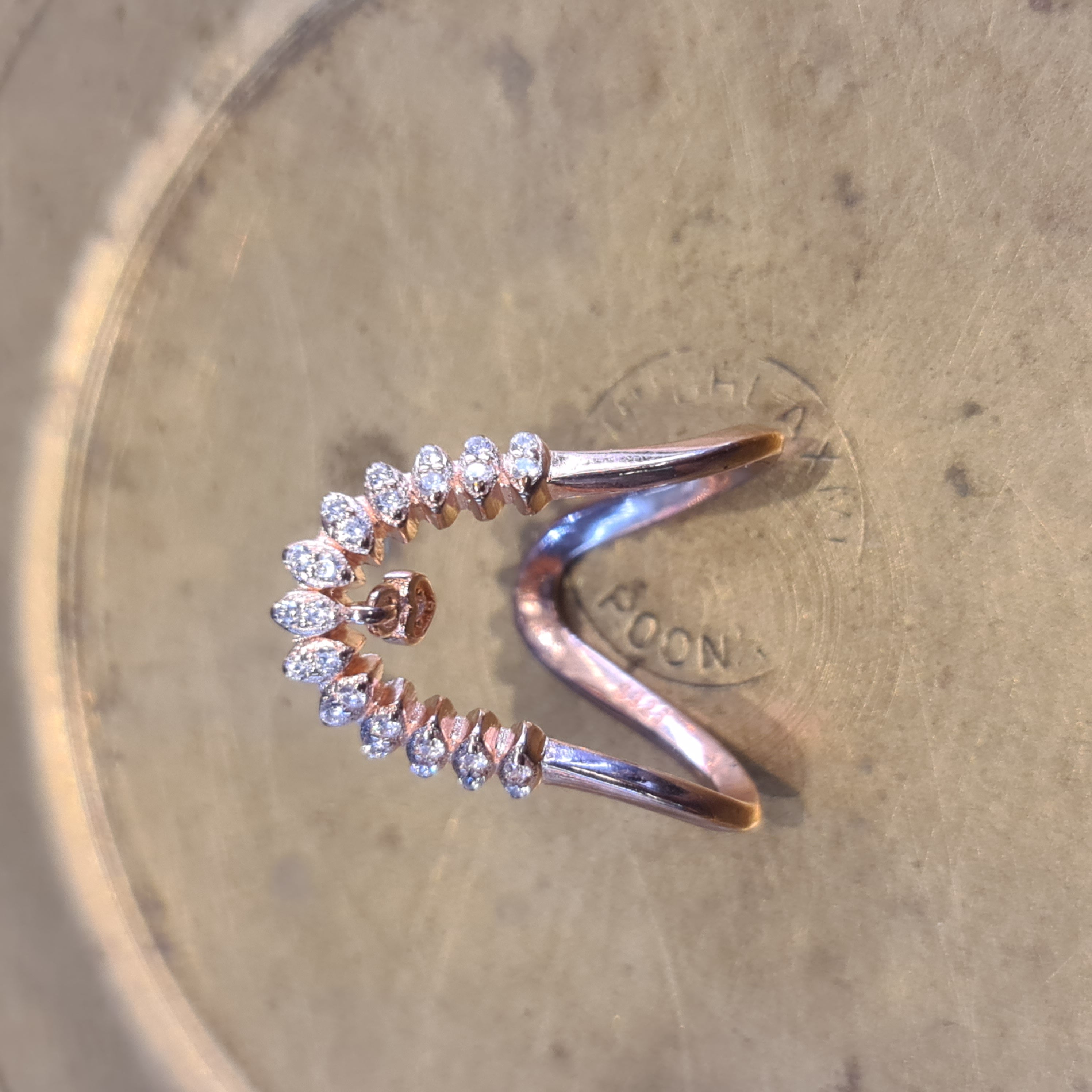 92.5 Sterling Silver Vanki Ring - Cubic Zircon Wedding Jewelry