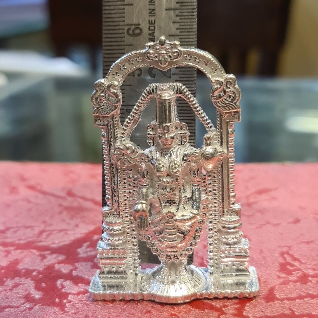 Pure Silver Venkateshwara Swamy Idol - Handcrafted Tirupati Balaji Statue