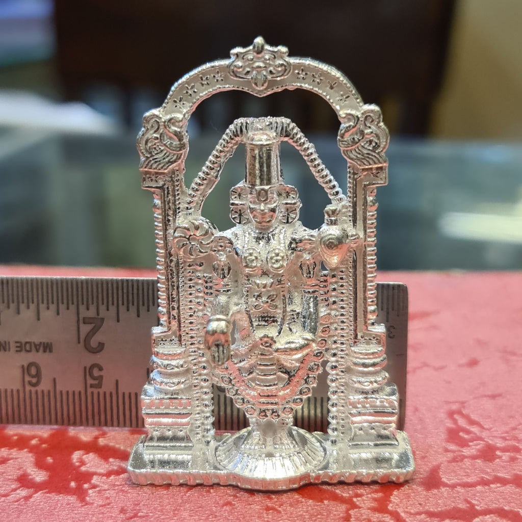 Pure Silver Venkateshwara Swamy Idol - Handcrafted Tirupati Balaji Statue
