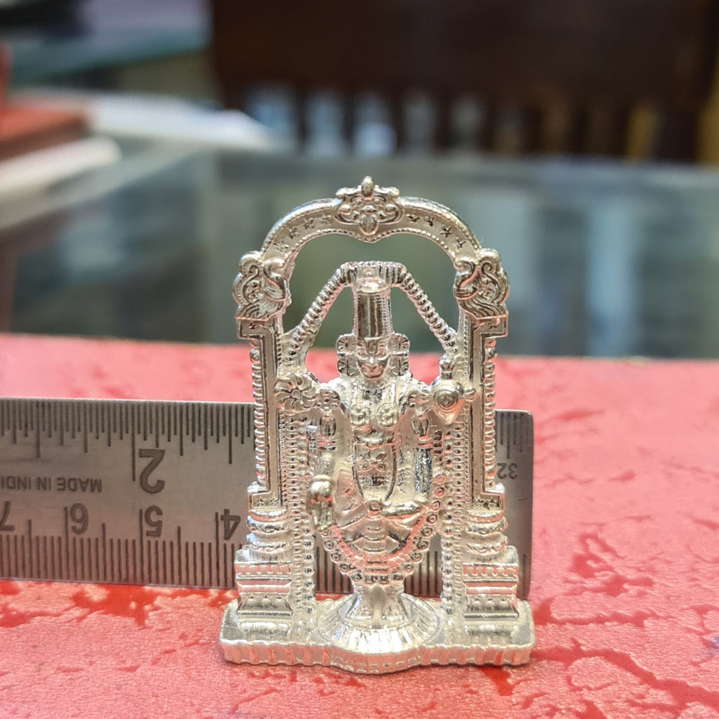 Pure Silver Venkateshwara Swami Idol - Handcrafted Tirupati Balaji Statue