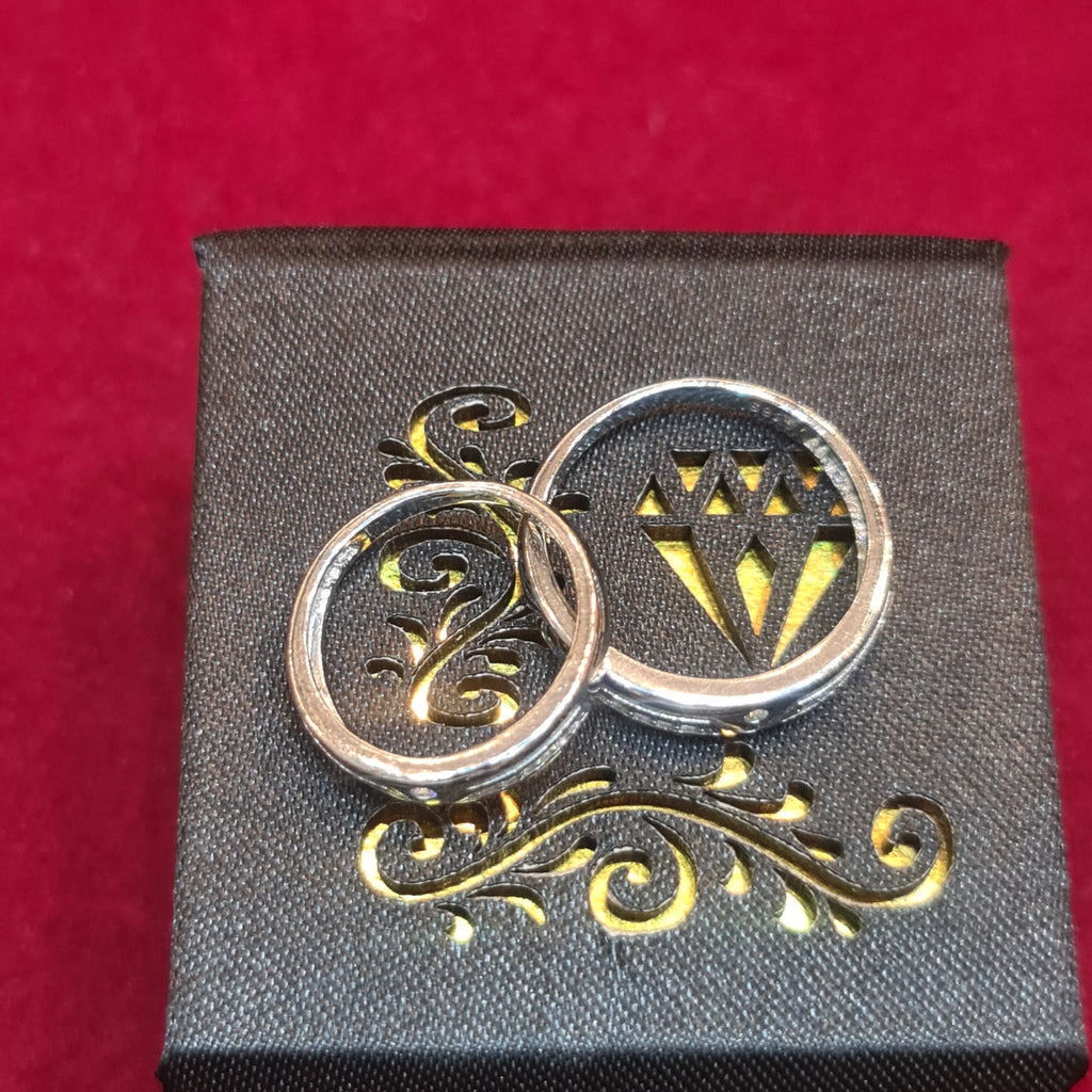 Exquisite 92.5 Sterling Silver Couple Rings - Premium Matching Set