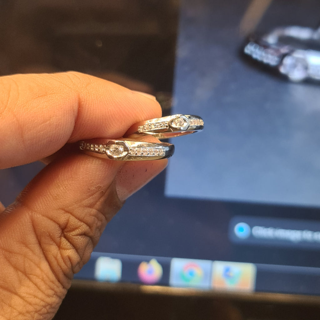 Elegant Sterling Silver Couple Rings - Forever Bonded Matching Pair