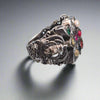 Embrace Elegance: The Exquisite 92.5 Silver Navratna-Embedded Balaji Ring for Men