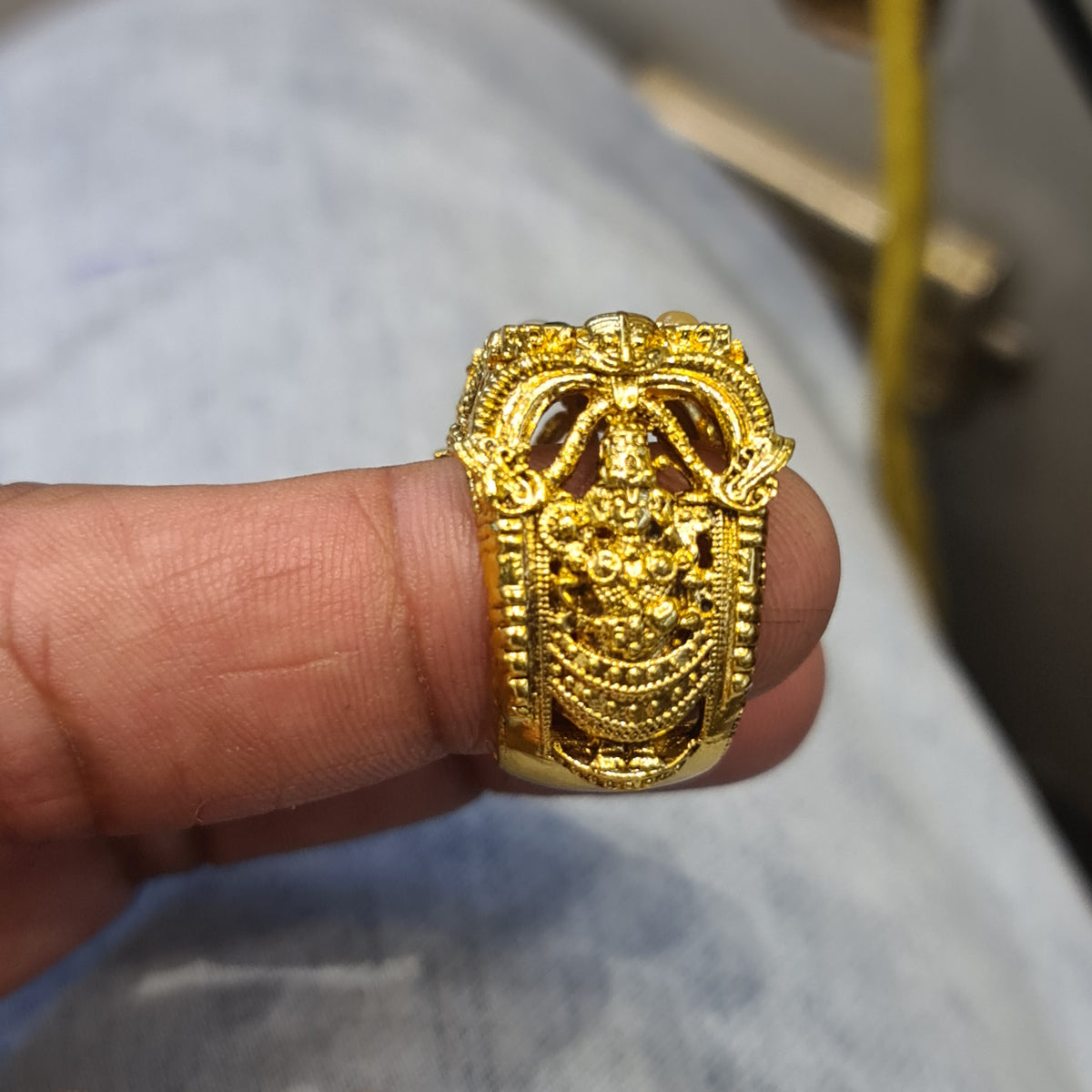 Embrace Elegance: The Exquisite 92.5 Silver Navratna-Embedded Balaji Ring for Men