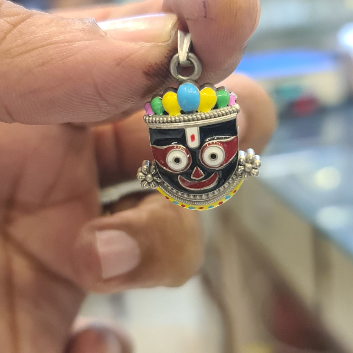 "Shine Bright with the Sterling Silver Jagannath Pendant - A Symbol of Devotion and Elegance!