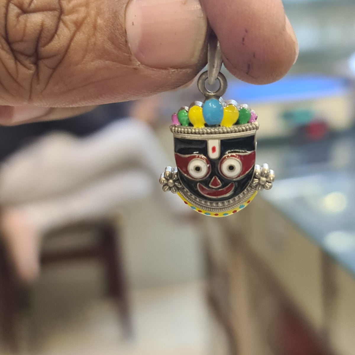 "Shine Bright with the Sterling Silver Jagannath Pendant - A Symbol of Devotion and Elegance!